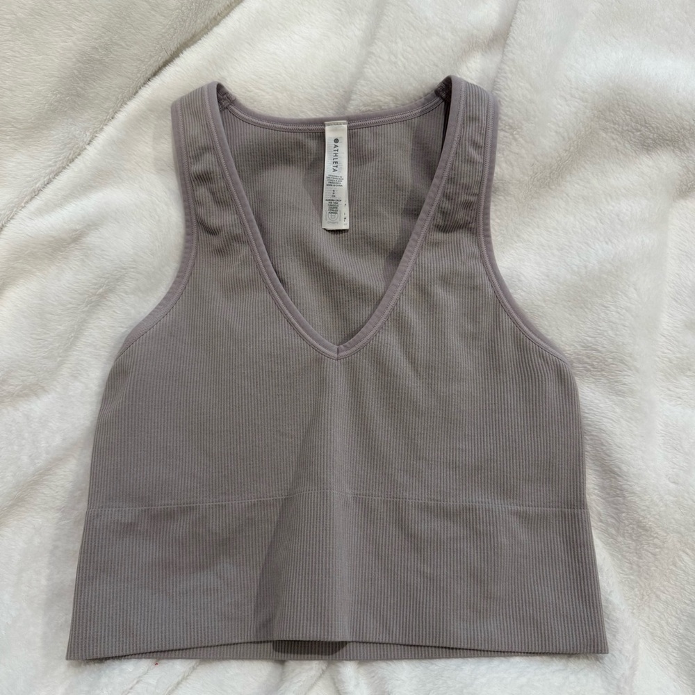 Women's Gray Ribbed Tank Top